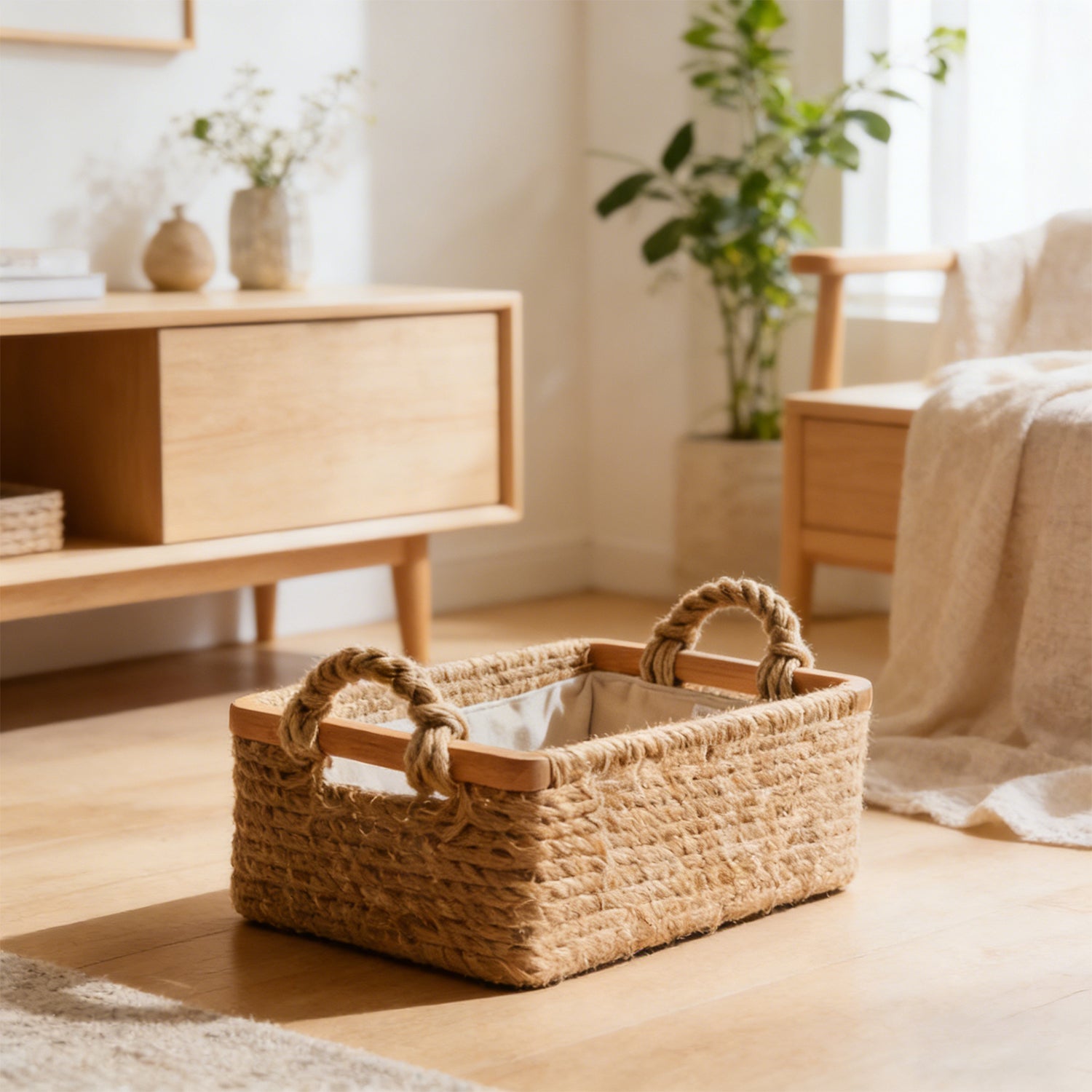 Jute Rope Storage Basket