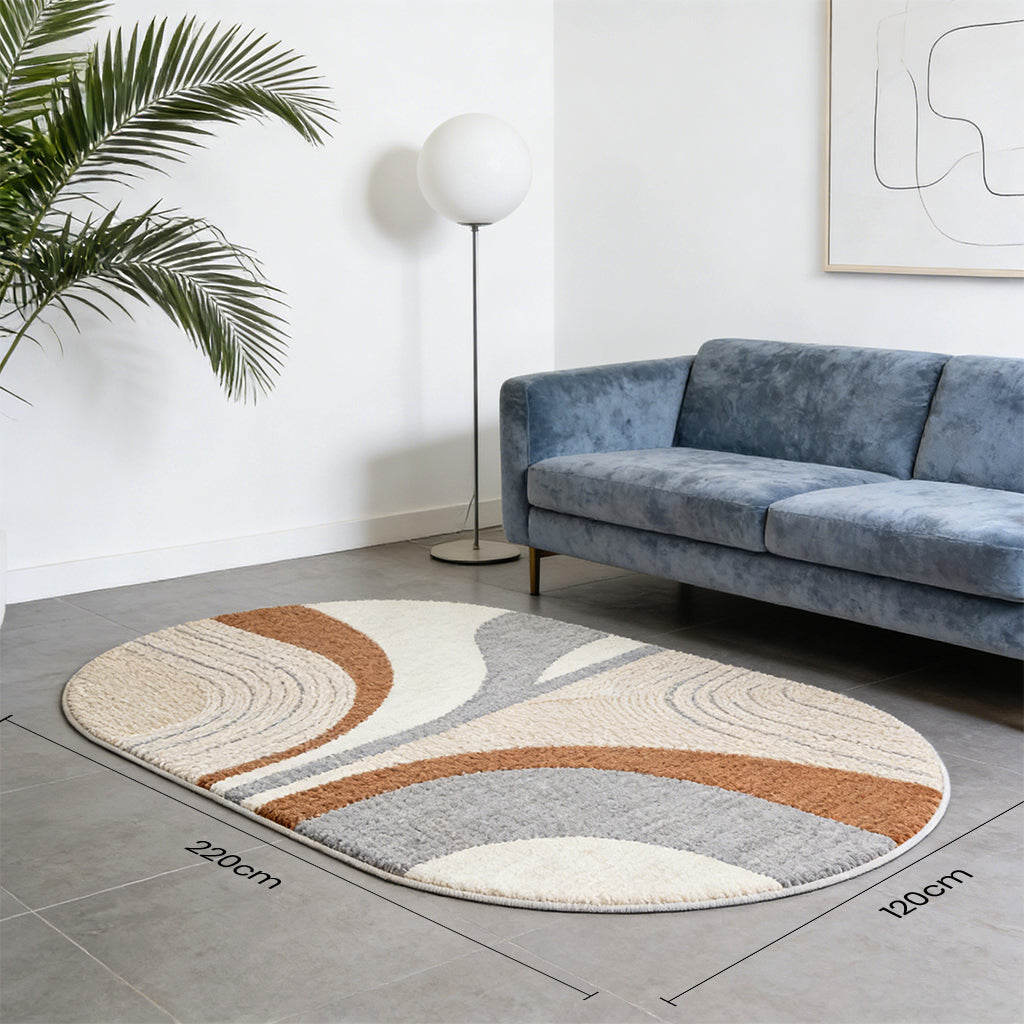 Oval Curve Pattern Floor Mat
