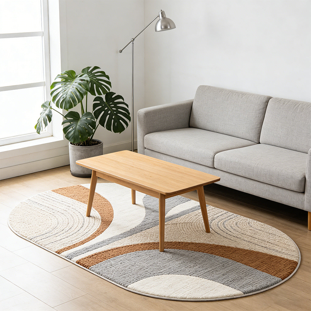 Oval Curve Pattern Floor Mat
