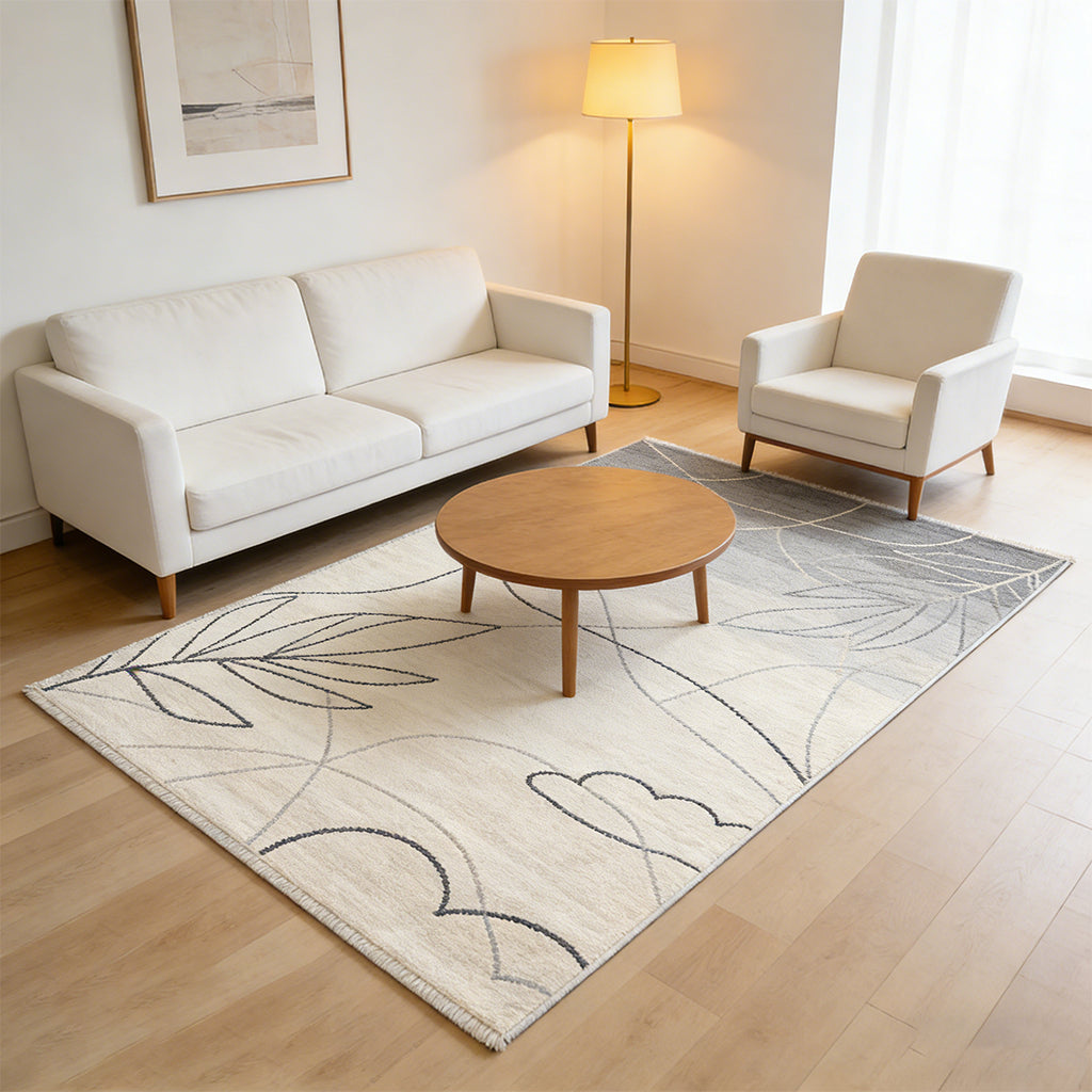 Gray Gradient Line Area Rug