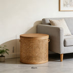 Rattan Round Storage Bin