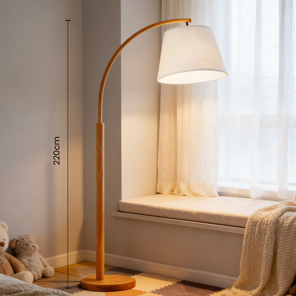 Curved Wood Floor Lamp