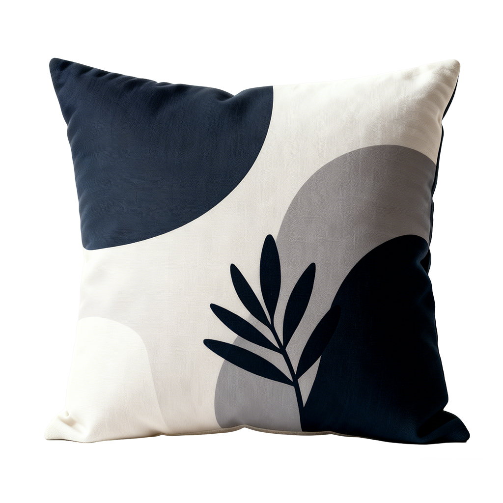Blue Geo Leaf Pillow