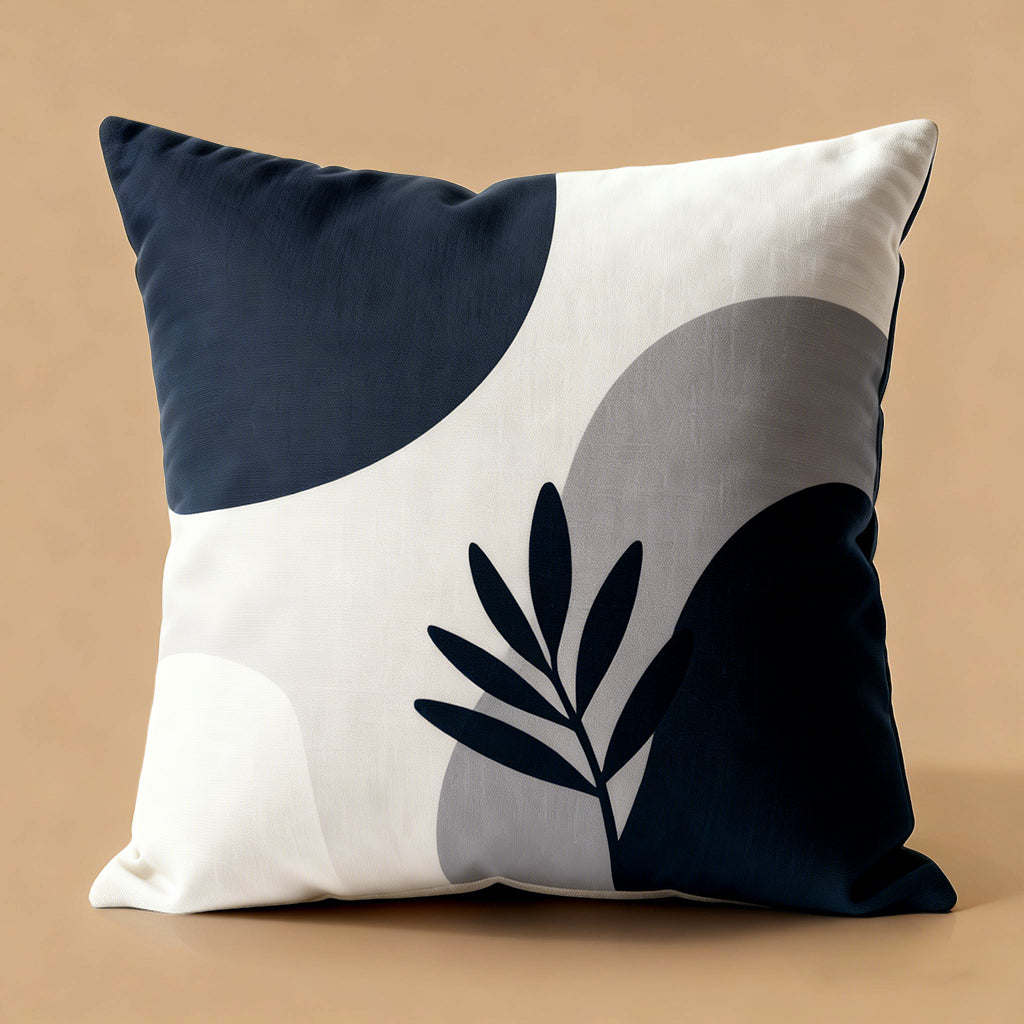 Blue Geo Leaf Pillow