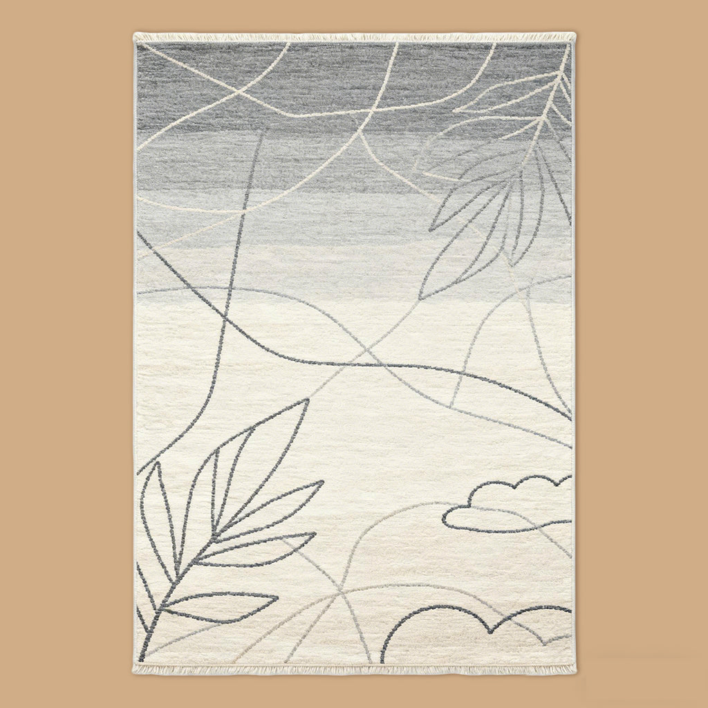 Gray Gradient Line Area Rug