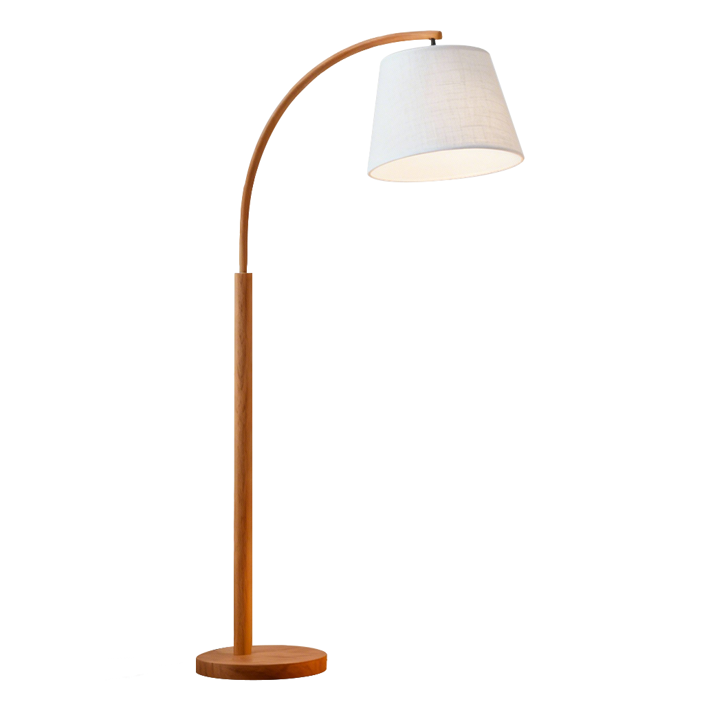 Curved Wood Floor Lamp