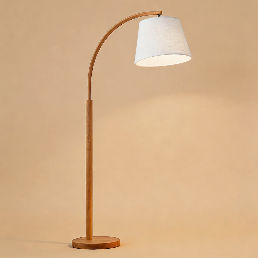 Curved Wood Floor Lamp